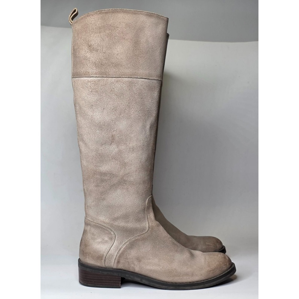 Chocolate Blu Tm Leonardo Women's Boots Size 8 Beige Brown Leather Shoes Tall